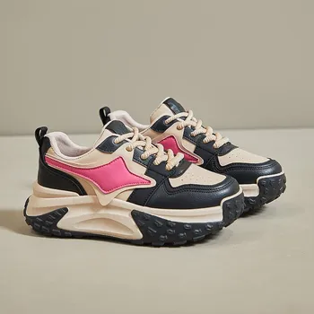 Осенние новые женские кроссовки Pops Shoes с толстой подошвой, увеличивающие рост 35