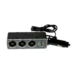 Разветвитель прикуривателя на 4 выхода/1USB CC-004 Olmio
