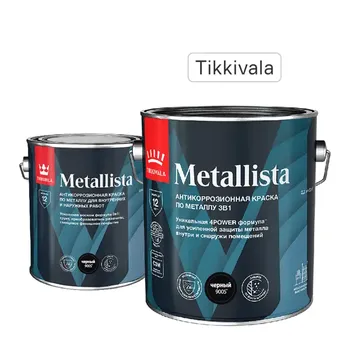 Грунт-эмаль по ржавчине 3 в 1 Tikkurila Metallista гладкая цвет черный 2.3 л