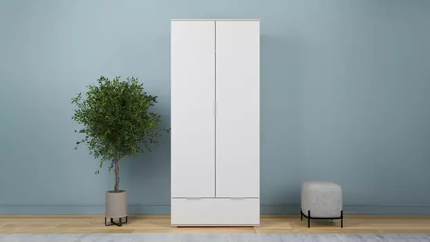 Шкаф для одежды с ящиком Essey, цвет Ясень шимо+Белый блеск