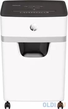 Шредер HP OneShred 15CC белый (секр.P-4) перекрестный 15лист. 20лтр. скрепки скобы пл.карты