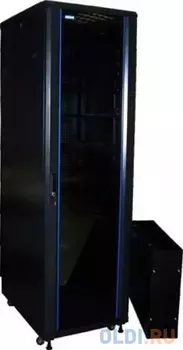 Шкаф 19" Business, 22U 600x800, черный, передняя дверь стекло, задняя дверь распашная металл