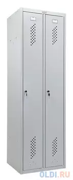 Шкаф для одежды Практик LS 21-60 (S23099521902) 1860x600x500мм 2секц. металл серый/серый