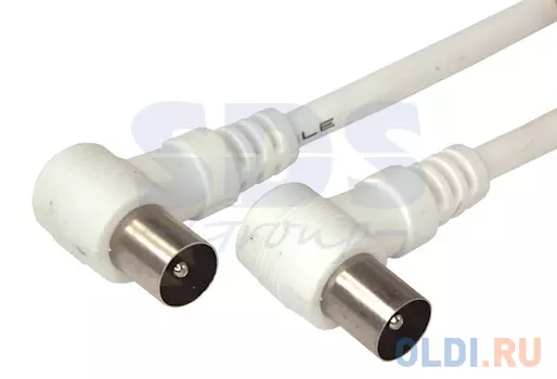 Шнур TV Plug - TV Plug 1.5М Угловой Белый REXANT 10шт