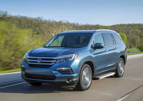 Боковые подножки, пороги "Silver" (алюминий, серебристый) Rival F180AL.2105.1 Honda Pilot 2016 - 2019