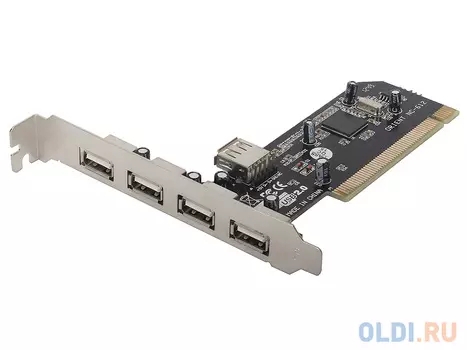Контроллер Orient NC-612 (4+1 Port, USB 2,0 Hub, PCI card, NEC D720100AGM) OEM