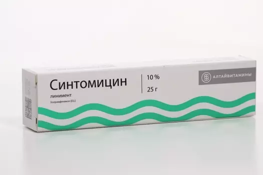 Синтомицина 10%, 25 г, линимент
