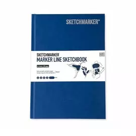 Скетчбук для маркеров Sketchmarker "MARKER LINE" 14,8х21 см 44 л 160 г твердая обл, синий