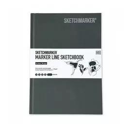 Скетчбук для маркеров Sketchmarker "MARKER LINE" 14,8х21 см 44 л 160 г твердая обл, угольный