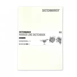 Скетчбук для маркеров Sketchmarker "MARKER LINE" 17,6х25 см 16 л 160 г мягкая обложка, белый