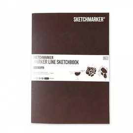 Скетчбук для маркеров Sketchmarker "MARKER LINE" 17,6х25 см 16 л 160 г мягкая обложка, красное дерев