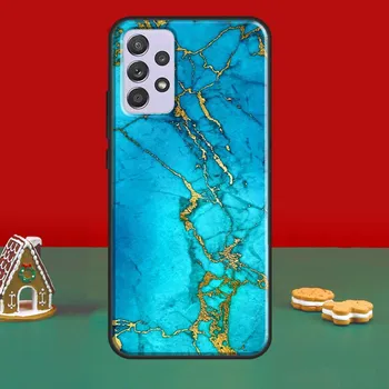 Чехол из бирюзового и золотого агата с мрамором для Samsung A52 A12 A22 A32 A42 A72 A51 A71 A50 A70 A41 A31 A11 A21S A52S, мягкий чехол Samsung A10