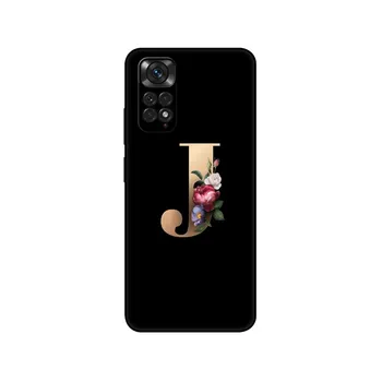 Для Xiaomi Redmi Note 11 Pro Plus 5G 11S 4G 5G Global Case Note11 pro + задняя крышка телефона Черный чехол из ТПУ Забавное имя с буквой на заказ Redmi Note 11 4G