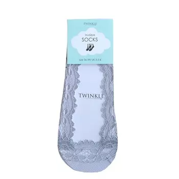TWINKLE Кружевные следки TWINKLE, цвет: серый, форма 6