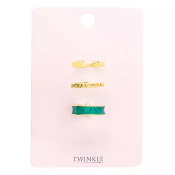 TWINKLE Набор колец GOLD AND GREEN
