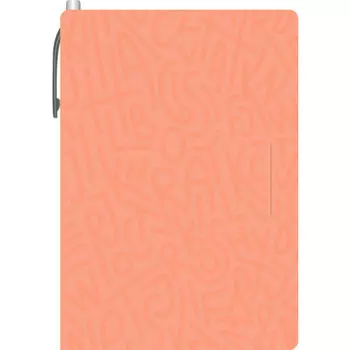 LAMARK0122 Блокнот с ручкой Delight Time, 105х150 мм, авт.ручка, вн.блок на спирали, цвет дыня