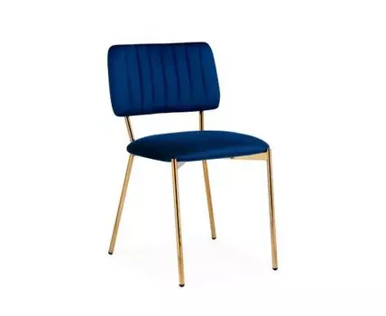 Стул на металлокаркасе Armond dark blue / gold