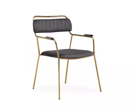 Стул на металлокаркасе Aspen dark gray / gold