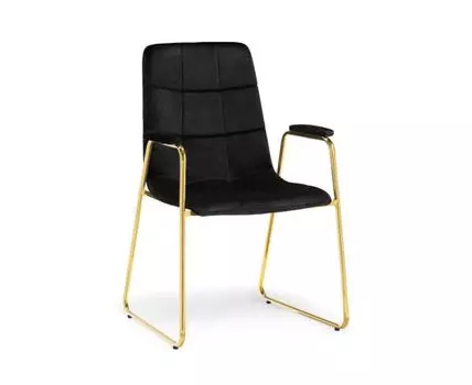 Стул на металлокаркасе Lana black / gold