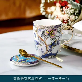 Чашка для кофе из костяного фарфора в китайском стиле, большая керамическая чашка, ценная индивидуальная кружка для пары, креативный подарок M