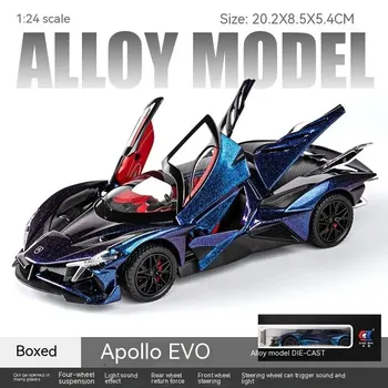 Модель автомобиля Apollo Solar God из сплава в масштабе 1/24 - уникальная коллекционная вещь для любителей автомобилей - детальная проработка, прочная конструкция чёрный