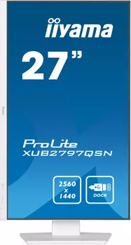 Монитор 27" Iiyama ProLite XUB2797QSN-W2 2560x1440, LED, 16:9, IPS, 300cd, 1300:1, 1ms, 178/178, 100Hz, HDMI, M/M, матовая, HAS, Piv, DP, USB, white
