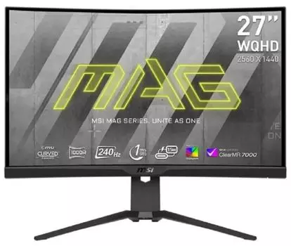 Монитор 27" MSI MAG 275CQRXF 9S6-3CD54T-005 2560x1440, 16:9, VA, 240Hz, 1ms, 300cd, 178гр/178гр, HAS, HDMI, DP, USB, FreeSync, черный