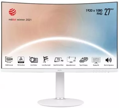 Монитор 27" MSI Modern MD271CPW 9S6-3PA6HH-027 1920x1080 VA LED 16:9 HDMI M/M матовая HAS Piv 250cd 178гр/178гр 75Hz USB белый