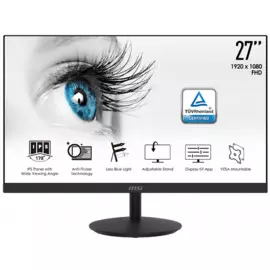 Монитор 27" MSI PRO MP271 9S6-3PA2CT-041 1920x1080/IPS/250cd/m2/1000:1/75Hz/5ms/VGA/HDMI/DP/speakers/black
