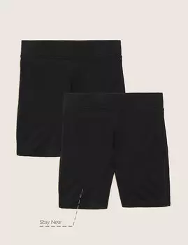 Хлопковые эластичные школьные шорты (2 пары)