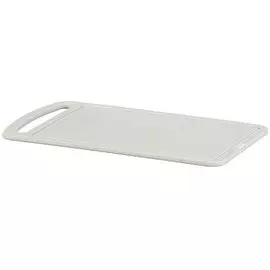 Доска разделочная пластик, 24х15 см, с ручкой, белый ротанг, Idea, М 1571