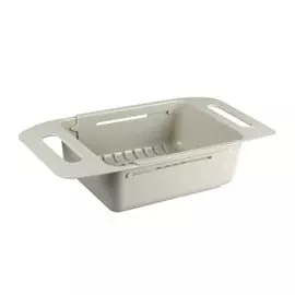 Дуршлаг пластик, с ручкой, раздвижной, белый, Verde, 32868