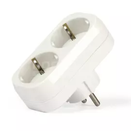 Двойник 2 гнезда, с заземлением, плоский, 16 А, 250 В, Smartbuy, SBE-16-A02-2z