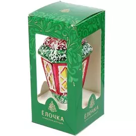 Елочное украшение Елочка, Фонарь, 8.2 см, стекло, C752