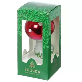 Елочное украшение Елочка, Мухомор, 8.5 см, стекло, С22