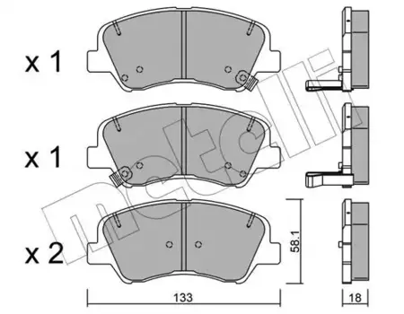 Тормозные колодки дисковые передняя ось METELLI 22-0943-0