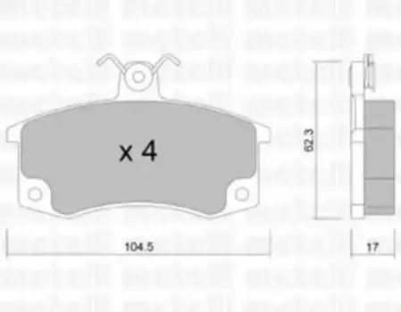 Тормозные колодки дисковые передняя ось METELLI 22-0062-0