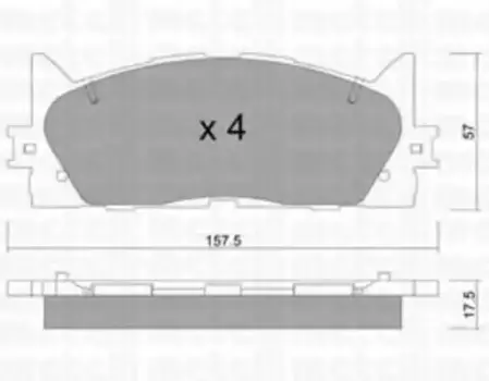 Тормозные колодки дисковые передняя ось METELLI 22-0882-0