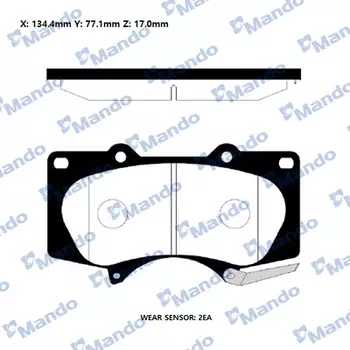 Тормозные колодки дисковые MANDO MPT25