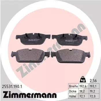 колодки дисковые !перед. 193x72x19 \ MB GL X166 3.0-4.5/2.2CDI 12>