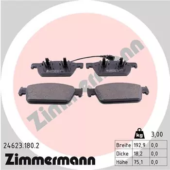 Тормозные колодки дисковые передняя ось ZIMMERMANN 24623.180.2