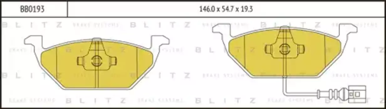 Тормозные колодки дисковые BLITZ BB0193