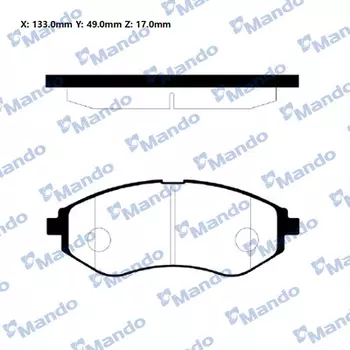 Тормозные колодки дисковые MANDO MPD16