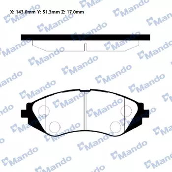 Тормозные колодки дисковые MANDO MPD03