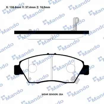 Тормозные колодки дисковые MANDO MPO05