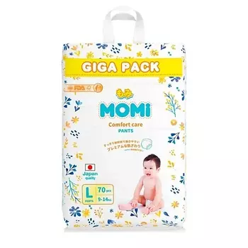 MOMI Подгузники-трусики "Comfort Care" размер L 9-14 кг giga упаковка 70.0