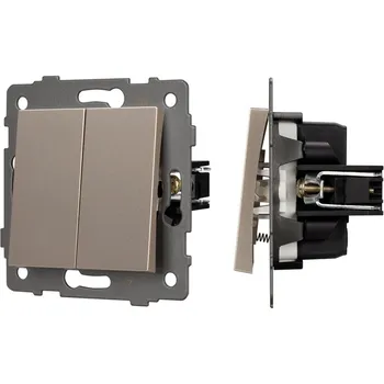 Механизм выключателя двухклавишный самовозвратный SWT-MKR2-PL-GD-V (250V, 10A) (Arlight) 049886