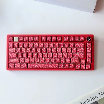 Красный Lucky Cloud Side Print RGB с подсветкой, колпачки для клавиш Cherry Profile Dye Sublimation PBT для переключателей Cherry MX, игровая клавиатура