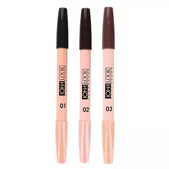Карандаш для бровей с консилером двусторонний ЮниLook, 4 г, 3 тона