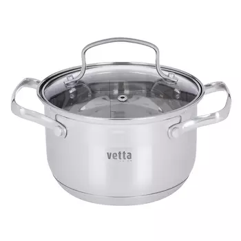 Кастрюля 1,9 л VETTA Берн, со стеклянной крышкой, индукция